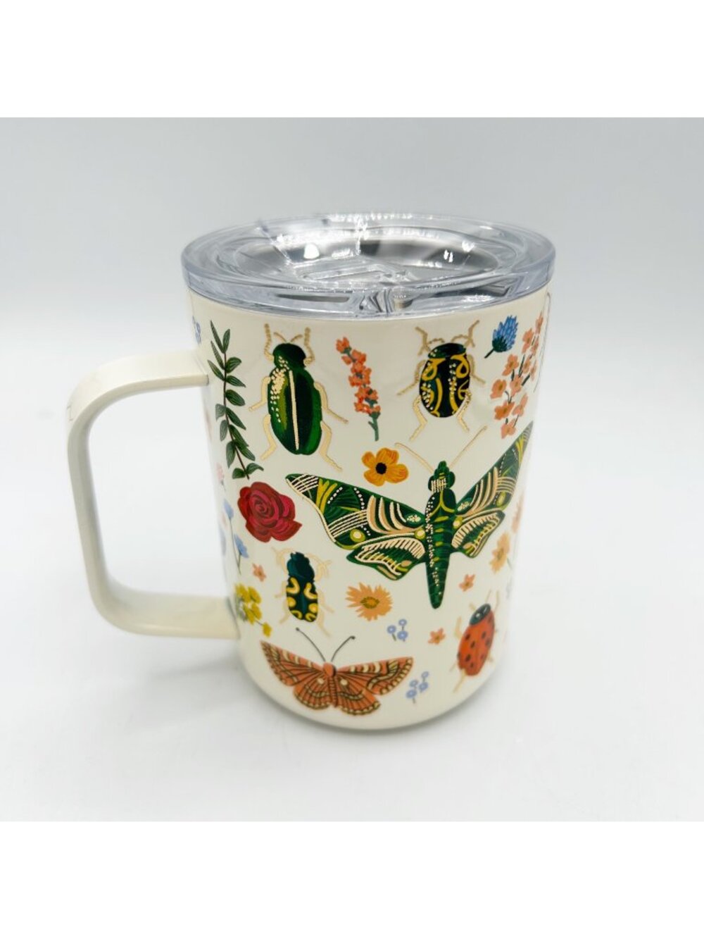 NEW Corkcicle x Rifle Paper Curio Cream 16oz Insulated Coffee Mug with Lid